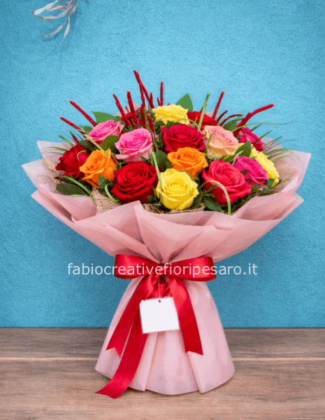 Bouquet di Rose Colorate Miste – Un’Esplosione di Emozioni 🌈🌹