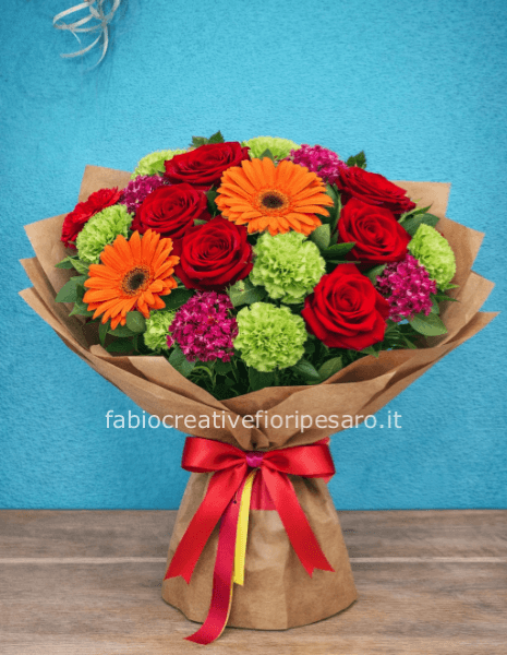bouquet rose rosse fiori di stagione