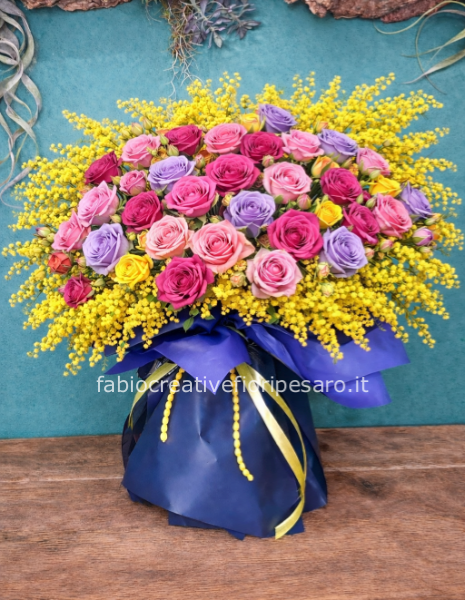 💛 Bouquet Armonia di Mimosa – Un intreccio di colore e femminilità 🌸✨