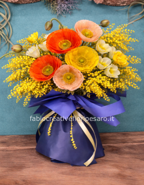 🌼 Bouquet Aurora di Mimosa – Colore, luce e delicatezza 🌸✨
